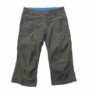 Kuhl Pants Womens 10 Brown Gray Green Nylon Capri Cropped Outdoor Hiking